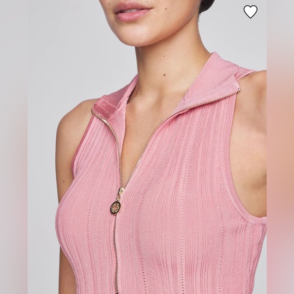 WHBM Half Zip Rib Halter Sweater Tank - Picture 3 of 7